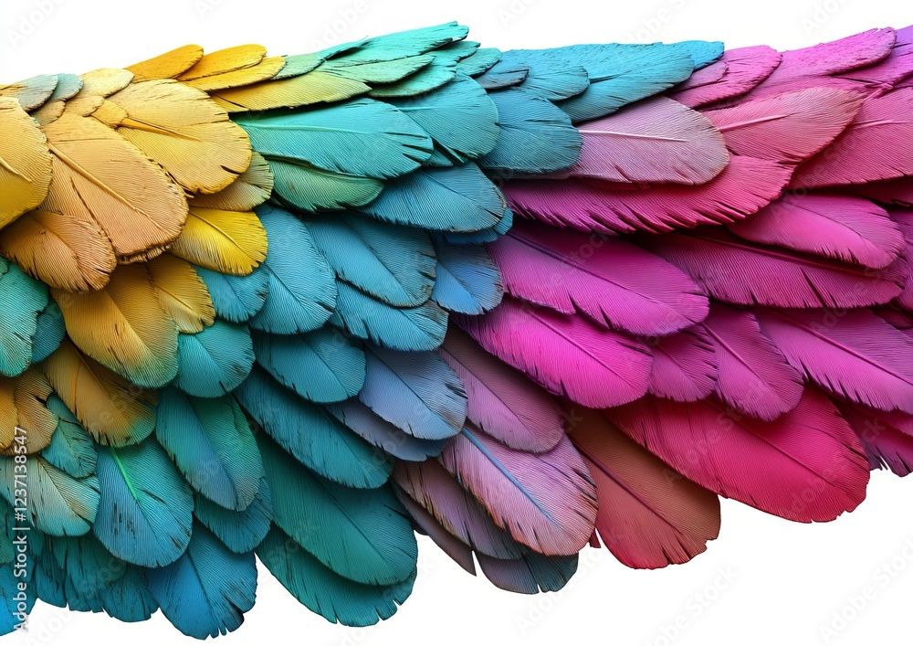 Obraz premium Design Projects Enhanced with Whimsical Clipart Bird Wings: Colorful Feathered Accents