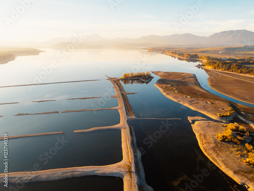 Liptov region with Tatras mountains around. Liptovska mara dam landspace, slovakia. photo