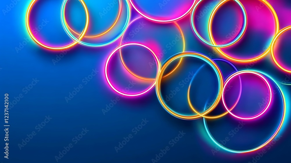Vibrant Neon Circles Abstract Art Design Vibrant Neon Circles Abstract Art Design