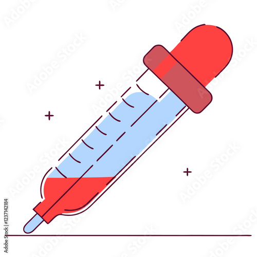 Serological Pipette Vector Illustration – Lab Research Clipart, Line Art & Cartoon Design, Serological pipette vector for lab research – includes clipart, line art, and cartoon designs.