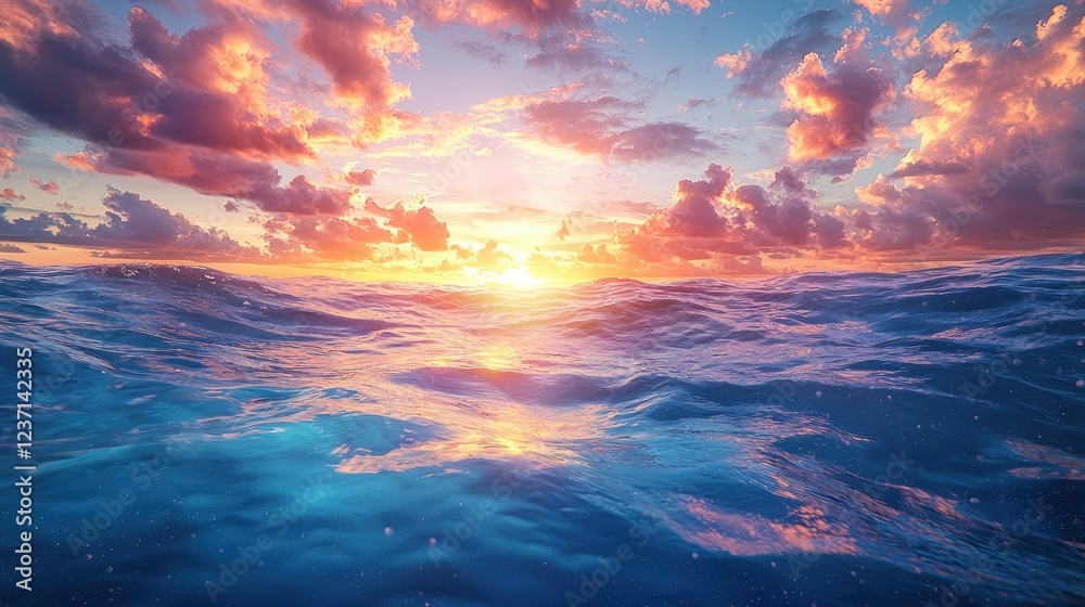 Obraz premium Ocean Sunset: A Serene Seascape