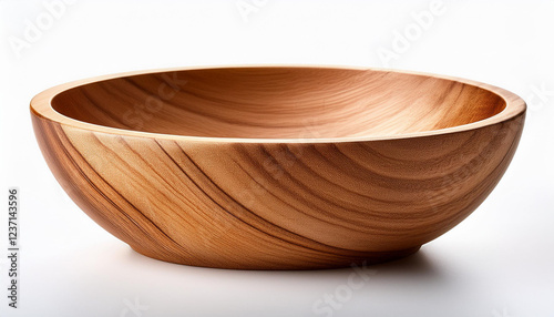 wooden bowl isolated on white