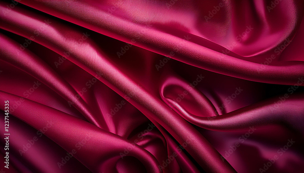 Obraz premium a crimson silk material history with smooths and folds