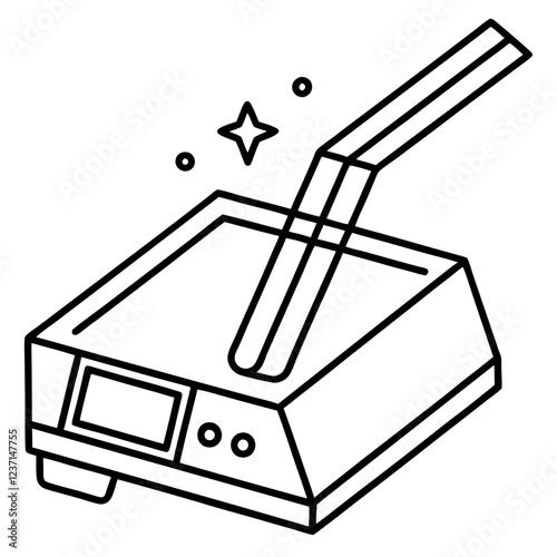 Spectrophotometer Laboratory Research Vector Illustration | Clipart & Line Art Design, Spectrophotometer lab research vector clipart in cartoon, line art, and isolated white background.