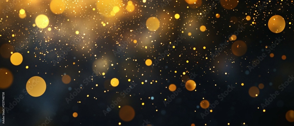 Golden Lights Sparkle In Dark Background Golden Lights Sparkle In Dark Background