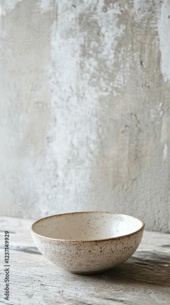 Elegant Rustic Bowl on Wooden Surface with Textured Background Elegant Rustic Bowl on Wooden Surface with Textured Background