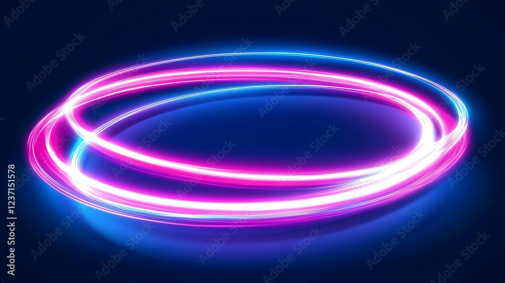 Abstract Neon Light Circles Glowing Brightly Abstract Neon Light Circles Glowing Brightly