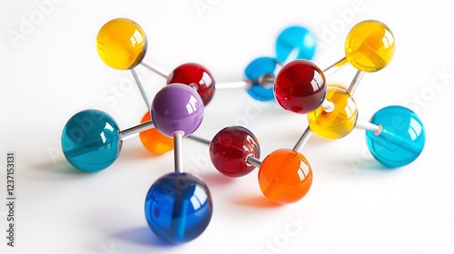 A molecular model kit with colorful atoms connected by bonds photo