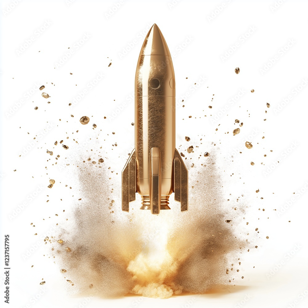 Spectacular Rocket Launch with Fiery Explosion Spectacular Rocket Launch with Fiery Explosion
