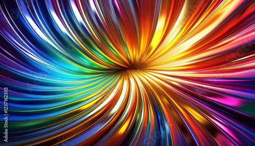 chromatic burst vivid gradient abstract background with rippling chrome texture