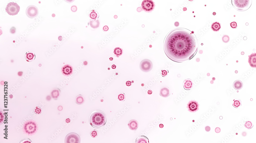 Lymphocytes circulating through the lymphatic system on a white background. Lymphocytes circulating through the lymphatic system on a white background.
