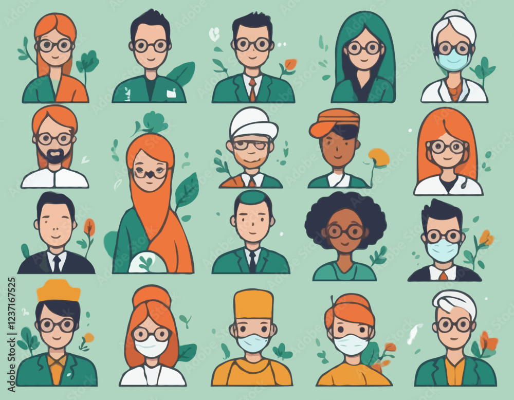 Illustrative Avatars for Eco-Friendly Campaigns Illustrative Avatars for Eco-Friendly Campaigns