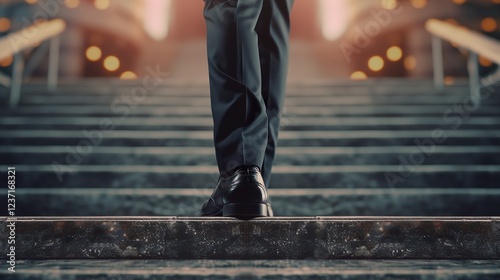 Man in Black Patent Shoes at Desk photo