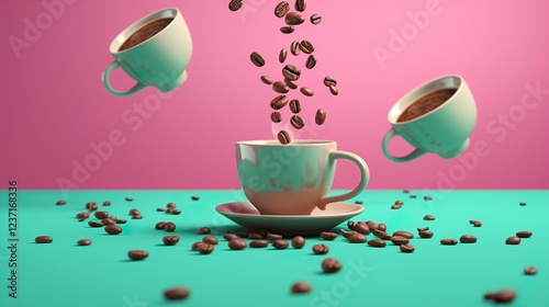 Takeaway Coffee Cups in the Air photo