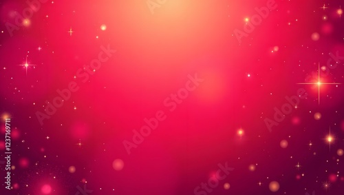 Red and pink gradient abstract background with sparkling particles for festive celebration