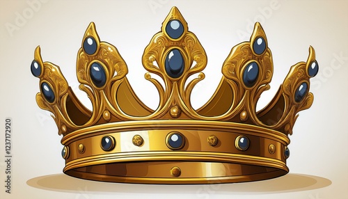 golden crown isolated on white