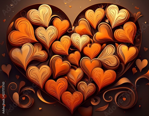 orange hearts