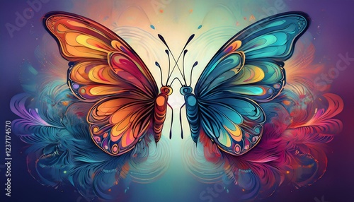 two butterflies with different colors and patterns a vibrant illustration perfect for your design projects