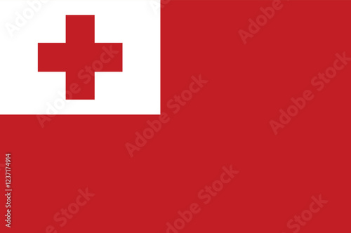 Tonga national pride. Kingdom of Tonga flag flat vector illustration