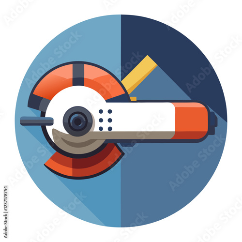 Angle Grinder Construction Tool Vector | Clipart, Line Art & Cartoon Illustration, High-quality angle grinder vector—cartoon, clipart, and line art for design, prints, and digital use.