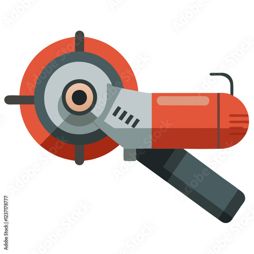 Angle Grinder Construction Tool Vector | Clipart, Line Art & Cartoon Illustration, High-quality angle grinder vector—cartoon, clipart, and line art for design, prints, and digital use.