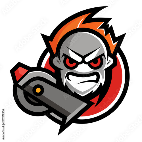 Angle Grinder Construction Tool Vector | Clipart, Line Art & Cartoon Illustration, High-quality angle grinder vector—cartoon, clipart, and line art for design, prints, and digital use.