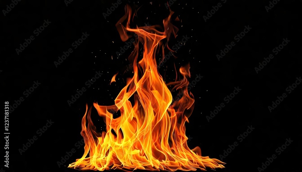 Fototapeta premium fire on black background