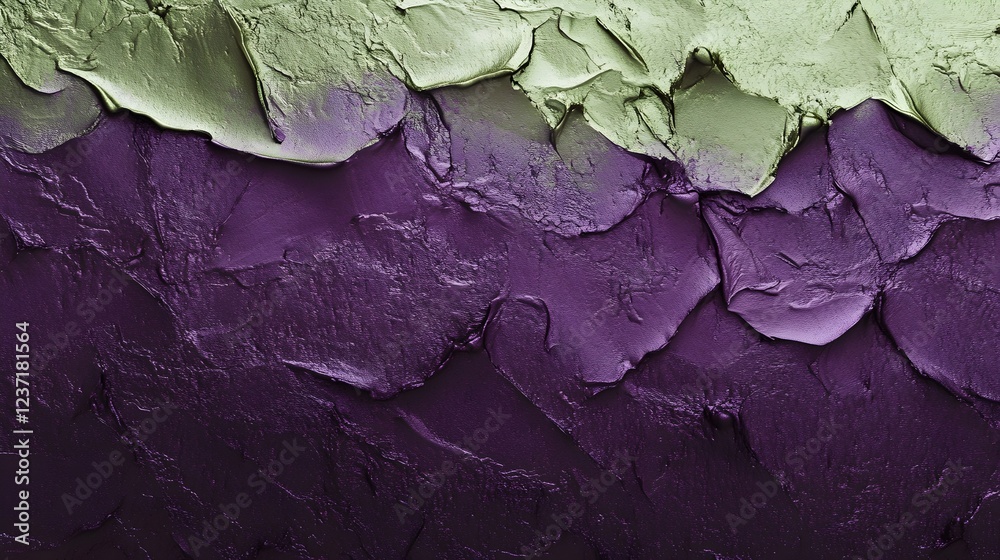 Obraz premium Abstract Purple and Green Impasto Texture Background Rich Deep Color Palette Artistic Paint Strokes Modern Design Element Wall Decor Digital Art 