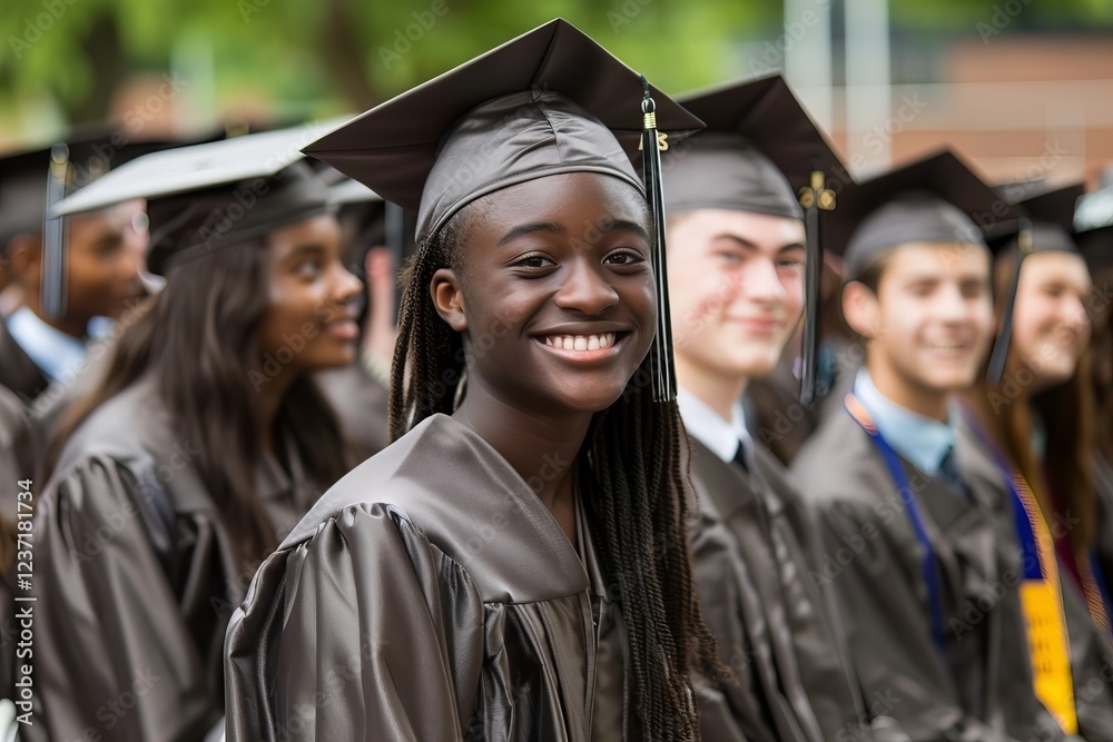 Celebrating Graduation Outdoors: A Diverse Group of Graduate College Students Celebrating Graduation Outdoors: A Diverse Group of Graduate College Students