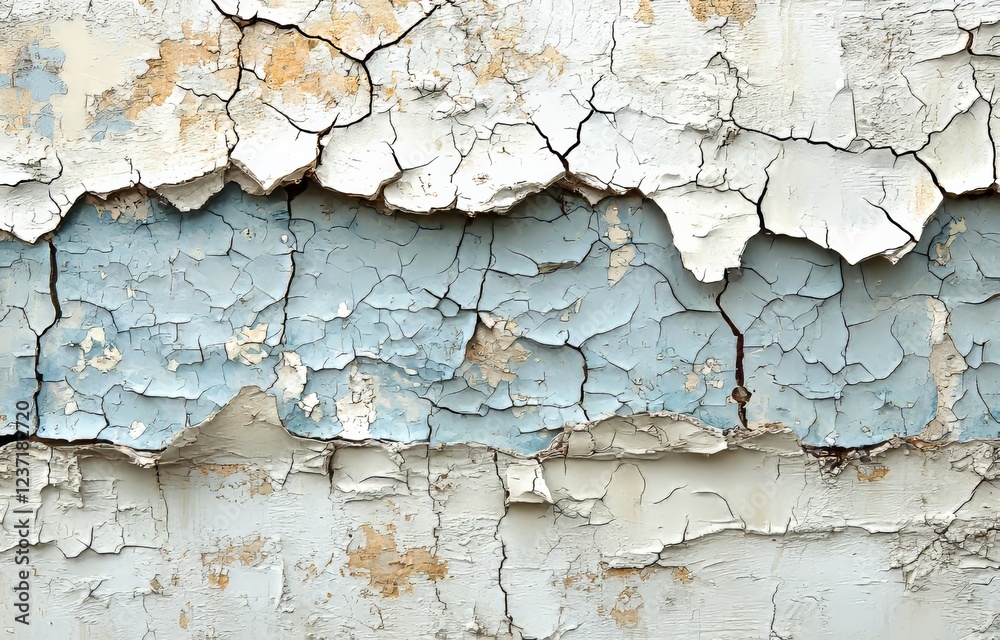 Obraz premium A deep, long crack in the damaged wall forms the texture or background
