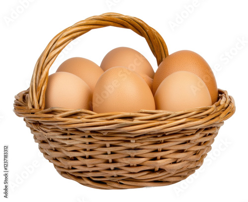 Wallpaper Mural Fresh eggs in a woven basket ready for use isolated on transparent background Torontodigital.ca