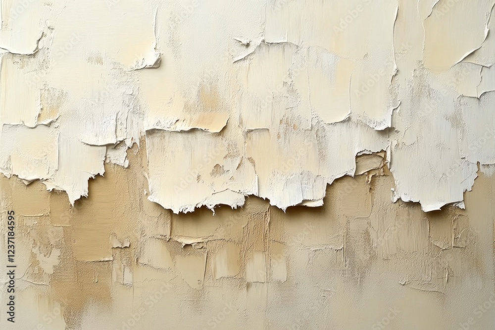 Obraz premium A captivating oil painting featuring a textured beige background with shimmering effects, showcasing layered neutral tones. Ideal for modern decor