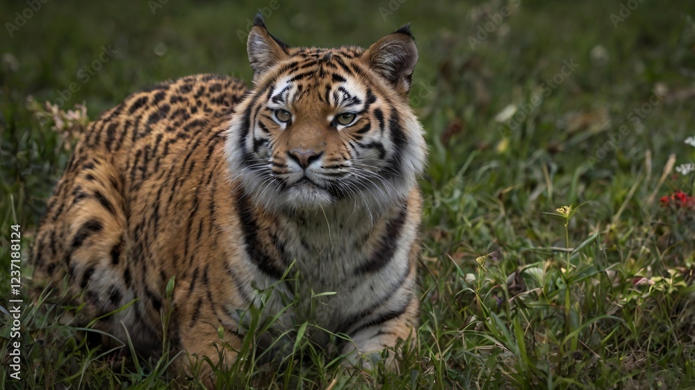Fototapeta premium tiger in the grass
