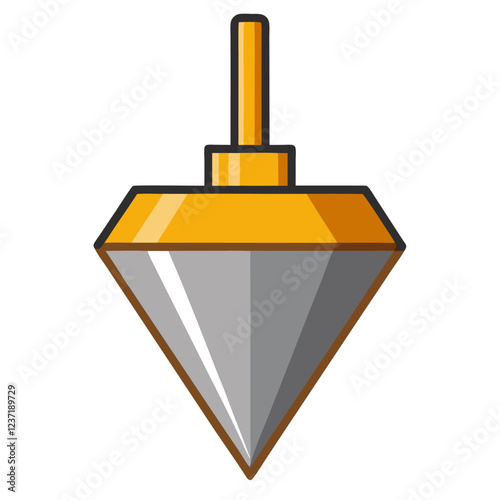 Plumb Bob Construction Tool Vector | Clipart, Cartoon & Line Art Illustration,  Plumb bob construction tool vector illustration, clipart, and line art design on a white background.