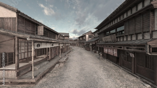 Photos 江戸時代の街並み　3DCGレンダリング