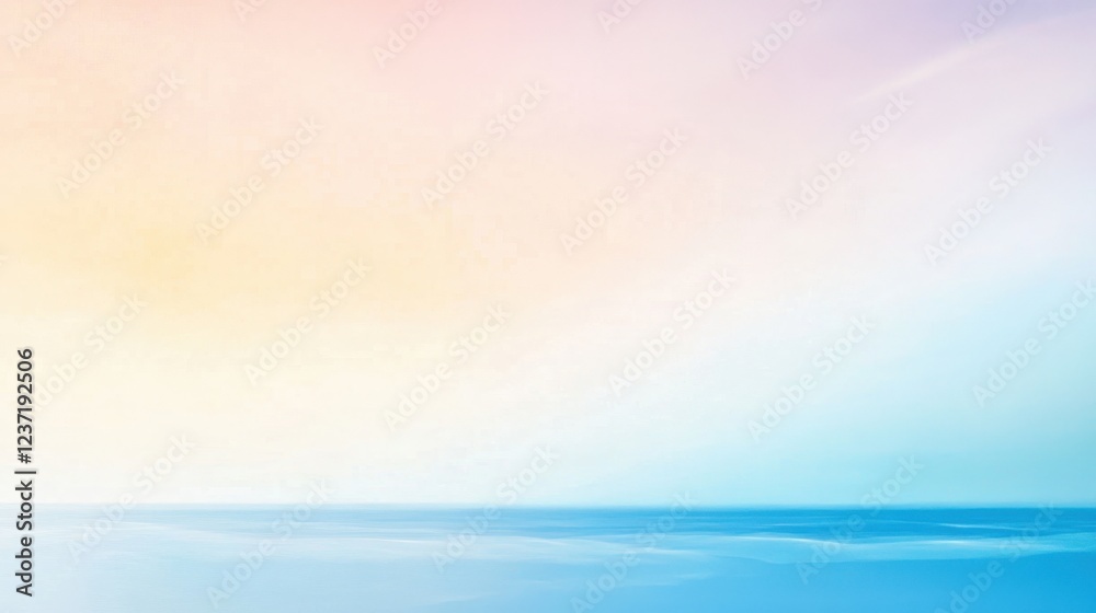 Obraz premium Pastel Sky Meets Calm Ocean Horizon