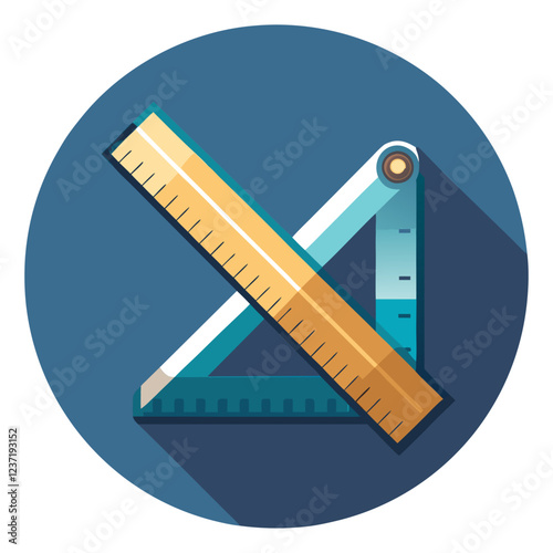  Folding Ruler Construction Tool Vector | Clipart, Line Art & Cartoon Illustration, Folding ruler construction tool vector clipart in cartoon, line art, and digital illustration style.