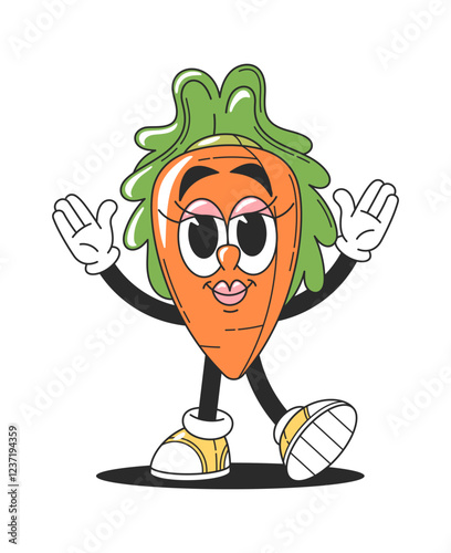 Pretty carrot cute girlish character