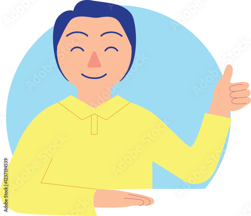 Hombre feliz con pulgar arriba