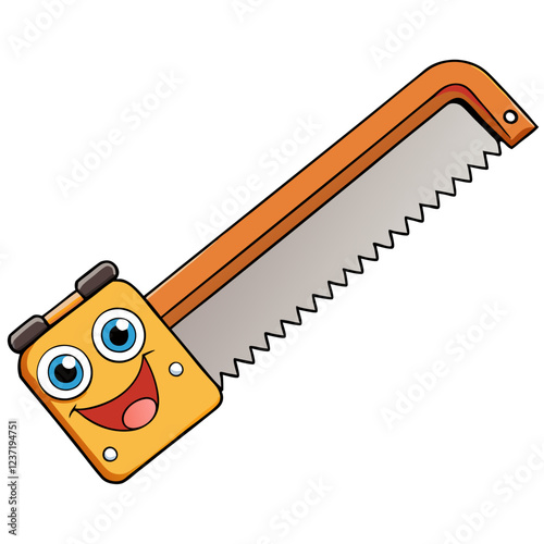 Hacksaw Construction Tool Vector | Clipart, Line Art & Cartoon Illustration, Hacksaw construction tool vector clipart in line art, cartoon, and silhouette styles.