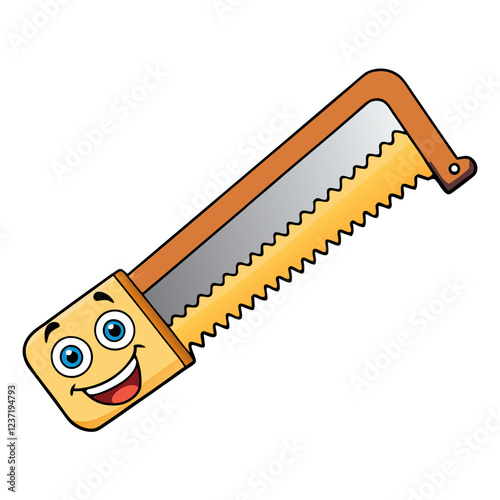 Hacksaw Construction Tool Vector | Clipart, Line Art & Cartoon Illustration, Hacksaw construction tool vector clipart in line art, cartoon, and silhouette styles.