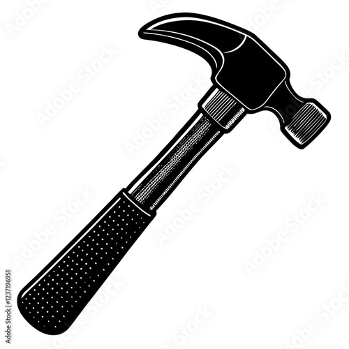 Hammer Construction Tool Vector | Cartoon, Clipart & Line Art Illustration, High-quality hammer construction tool vector in cartoon, clipart, and line art style. Perfect for design.