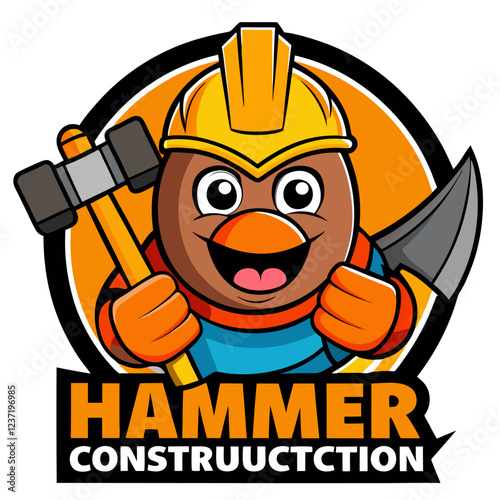 Hammer Construction Tool Vector | Cartoon, Clipart & Line Art Illustration, High-quality hammer construction tool vector in cartoon, clipart, and line art style. Perfect for design.