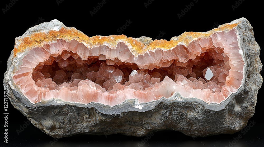Obraz premium Pink Quartz Geode: A Stunning Natural Crystal Formation