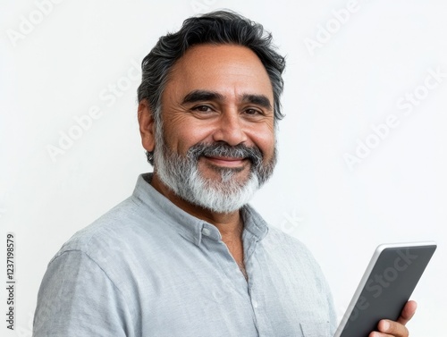 Man Smiling with Tablet photo