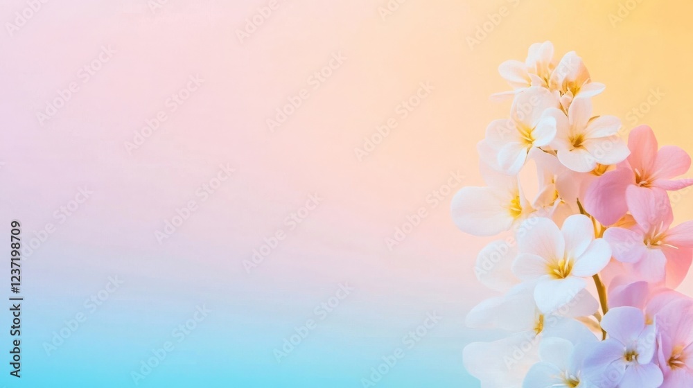 Fototapeta premium Pastel Flowers Against A Soft Gradient Background