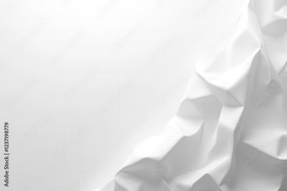 Fototapeta premium White Crumpled Paper Texture with Subtle Shadows and Highlights