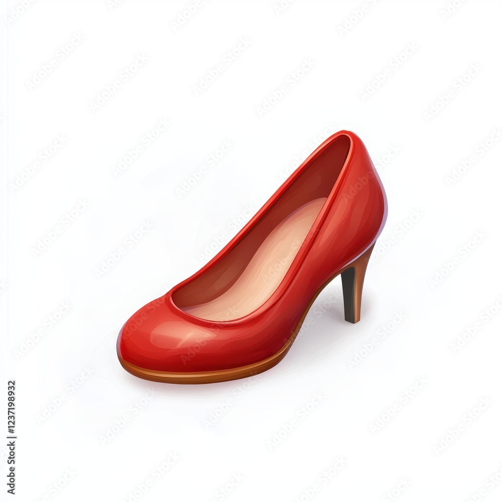 elegant red high heel shoe, isolated on a white background for Saint Valentines Day elegant red high heel shoe, isolated on a white background for Saint Valentines Day