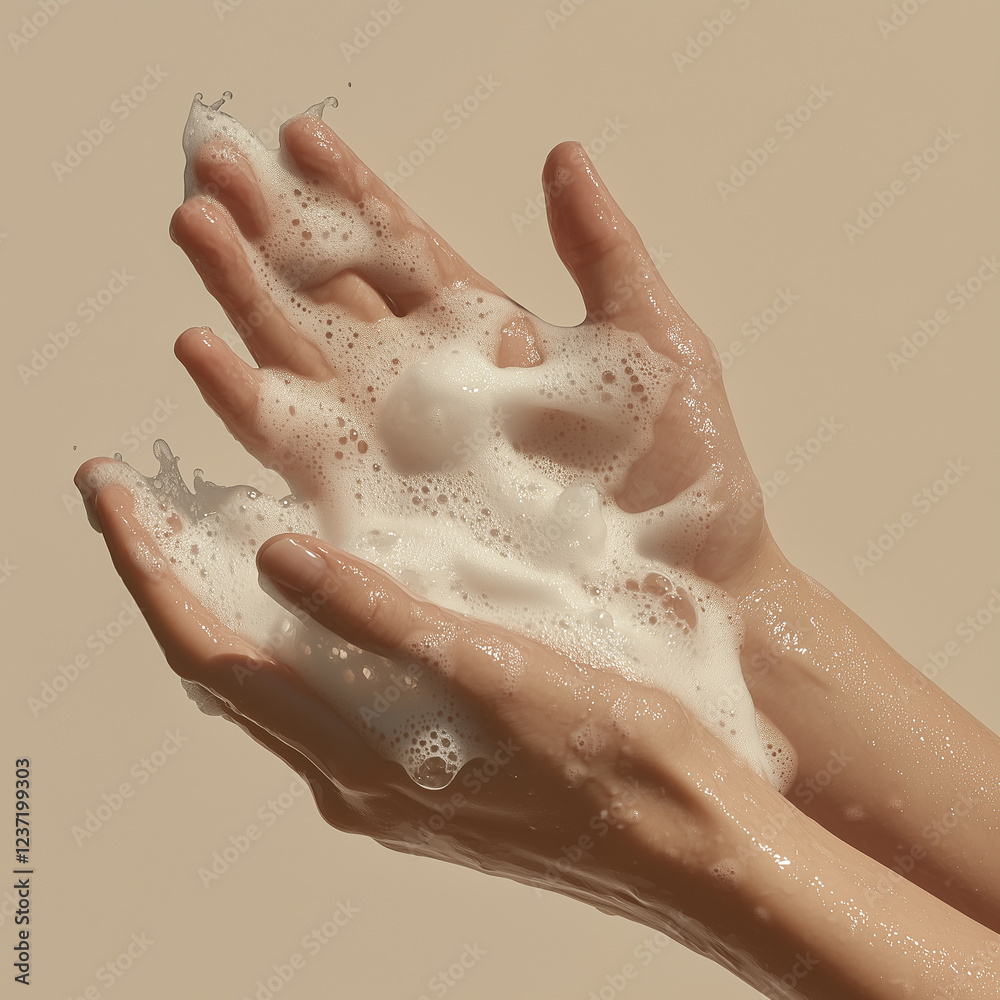 Fototapeta premium washing hands with soap