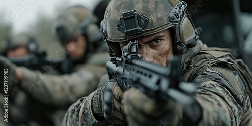 Military Soldiers on High Alert
